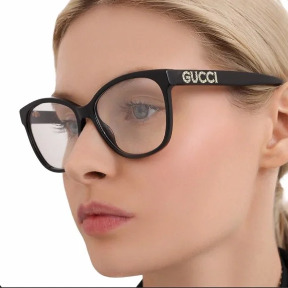 Gucci GG0421O 002 Eyeglasses Havana 55mm Cat Eye Frame Gucci Eyeglasses GG0421O 002 Havana Full Rim Optical Frame  main image 2